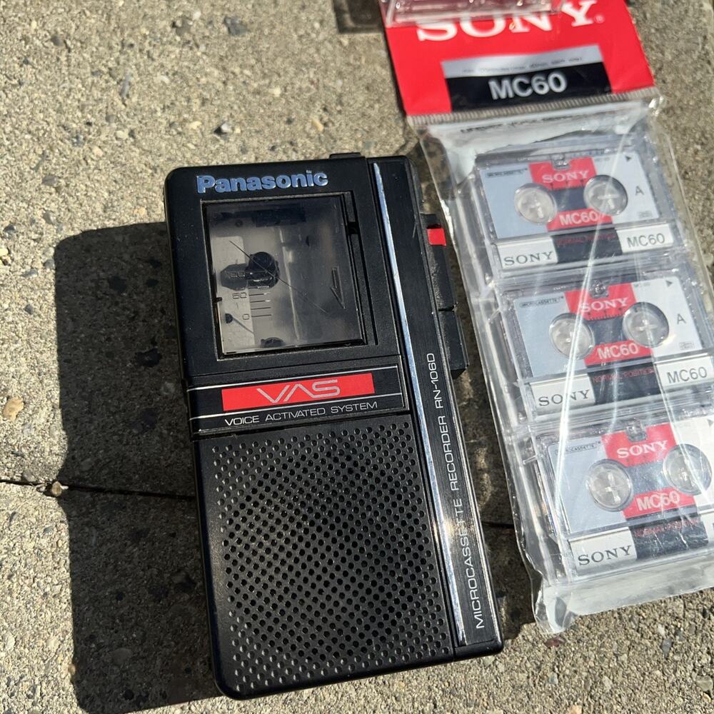 VTG Panasonic VAS Microcassette Voice Recorder RN-106D Tested Working
